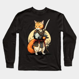 Japanese Cat Samurai Katana Catana - Love Cats Long Sleeve T-Shirt